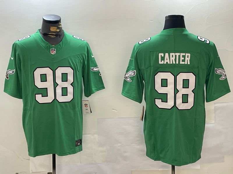 Men Philadelphia Eagles #98 Carter Green Throwback 2024 Nike Vapor Limited NFL Jersey style 1->philadelphia eagles->NFL Jersey